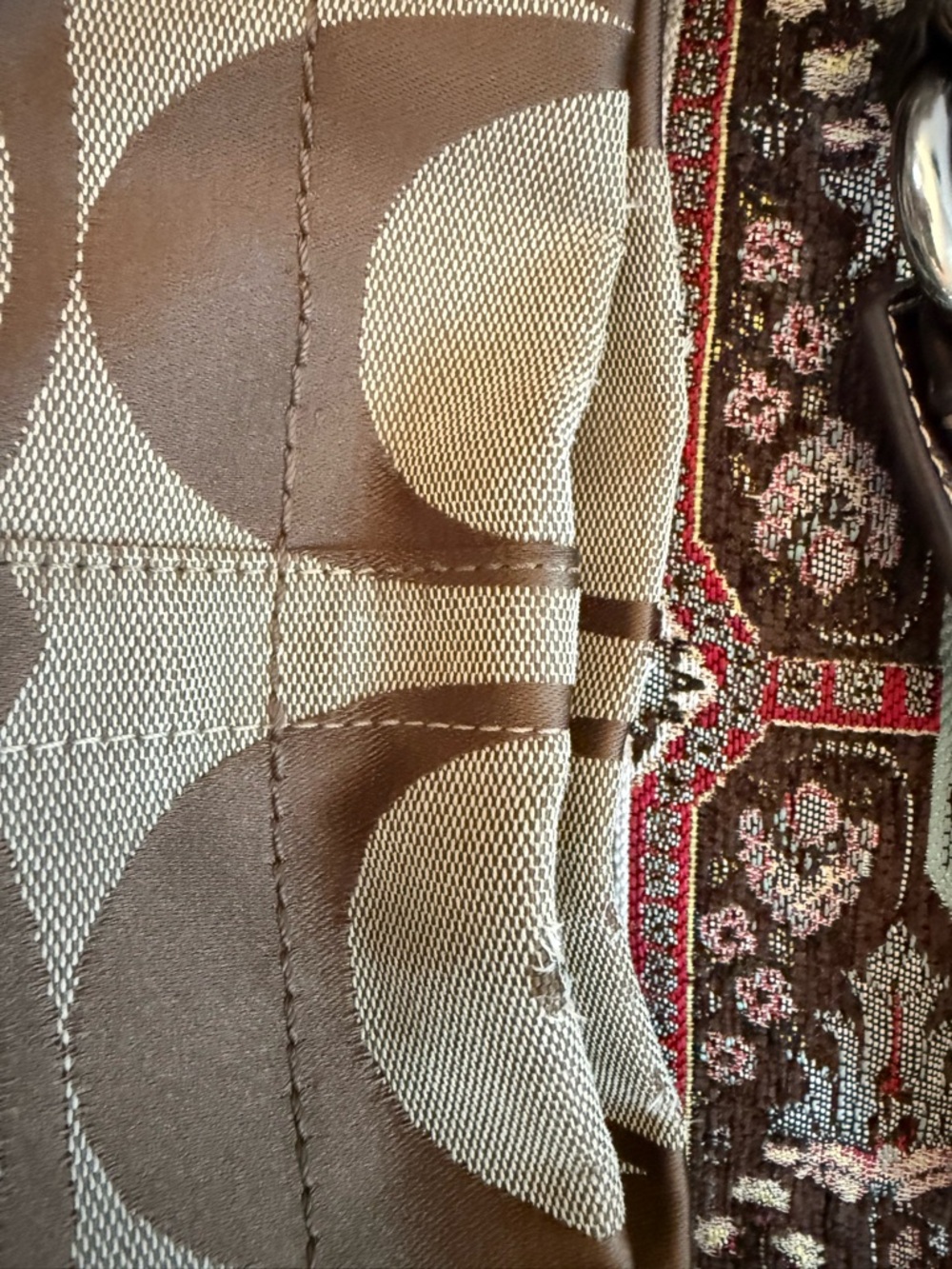 Coach Brown/Tan Signature Canvas Shoulder Bag - Picture 7 of 9